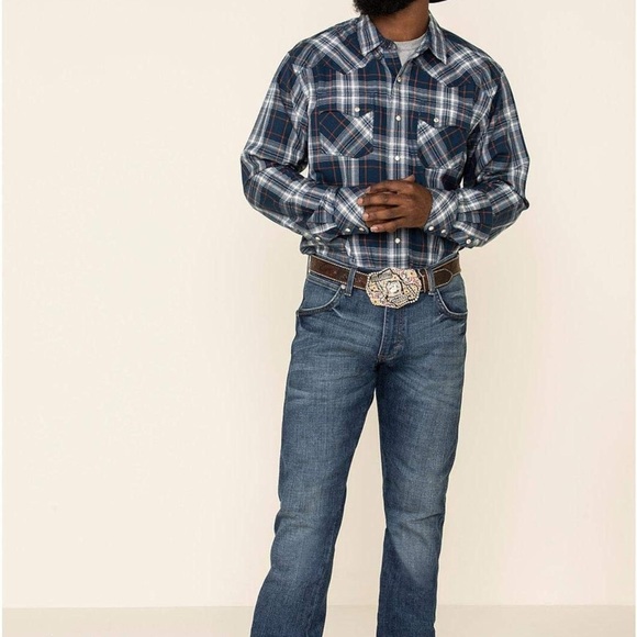 Ariat Other - ARIAT Men's Hermosa Retro Plaid Long Sleeve Western Shirt Navy